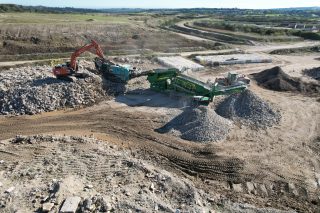 An image of the recent crushing run at wheal jane. producing quality recycled aggregates